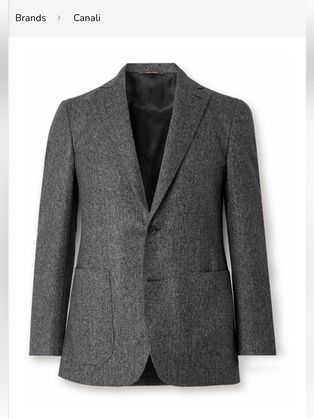 Canali Kei 100% wool grey blazer